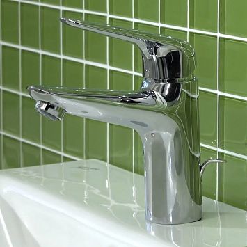 Смеситель для раковины Hansgrohe Novus Однорычажный 100, с донным клапаном, хром