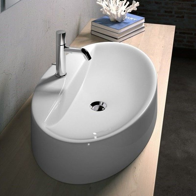 РАКОВИНА OLYMPIA NICOLE С 1 ОТВЕРСТИЕМ LAVABO 75  cm APPOGGIO НАКЛАДНАЯ 15 кг   75х45х12 см