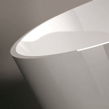 Ванна Treesse Alma 1750x800x550 мм, отдельностоящая, из композита Solid Surface, белый глянцевый