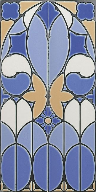 Керамическая плитка Ceramiche Grazia Venice Pannello Fenice Cobalt Craquele (2 pz) 40x80