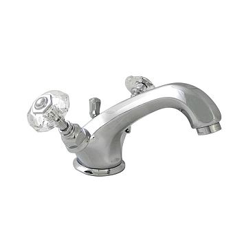 Nicolazzi Teide Смеситель для раковины с донным клапаном, ручки Crystal handle, цвет: хром