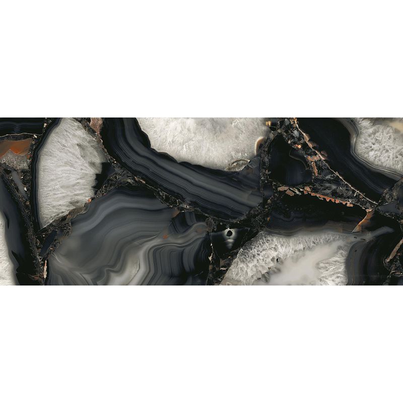 Керамогранит Emil Ceramica Tele di Marmo Precious Agate Black Full Lappato Rett 120x278cm; 6,5mm