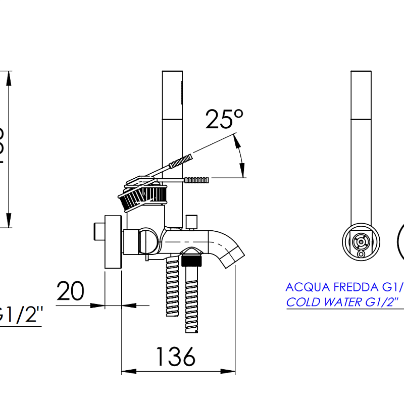 Смеситель для ванны Remer Atelier AL02BO, белый матовый