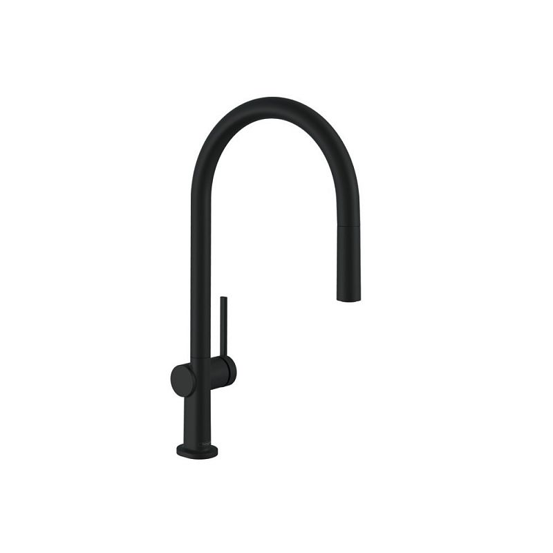 Hansgrohe Talis M54 Кухонный смеситель однорычажный 210 с вытяжным изливом 1jet черный 72802670