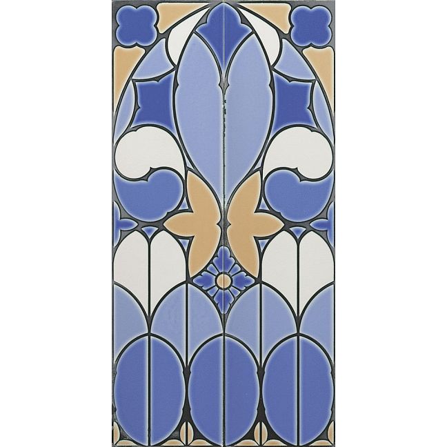 Керамическая плитка Ceramiche Grazia Venice Pannello Fenice Cobalt Craquele (2 pz) 40x80