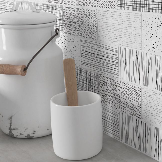 Керамическая плитка WOW Crafted HM Decor B&W 7,5x15