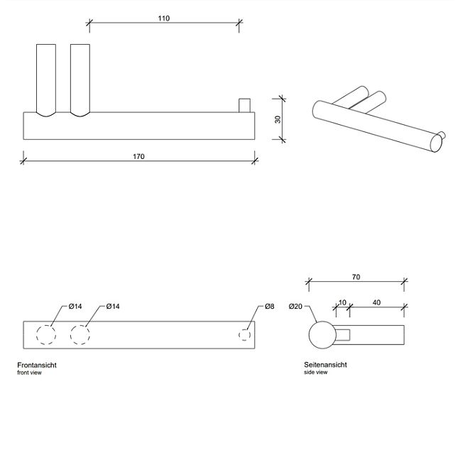 Decor Walther Bar TPH1 Держатель туалетной бумаги, подвесной, цвет: черный матовый