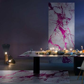 Стеклянная плитка Sicis Vetrite Electric Marble Cal Fuxia 138x290