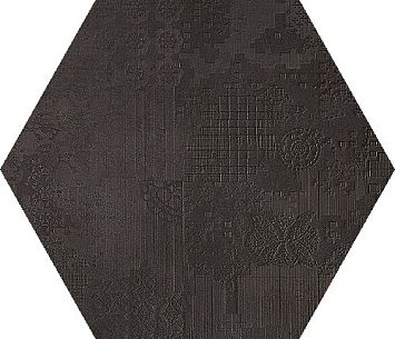 Керамогранит Mutina Dechirer Esagona Decor Nero Matt 60x60