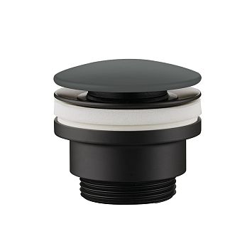 Cielo Донный клапан без перелива, с керамической накладкой, цвет Cemento (серый), отделка черный мат
