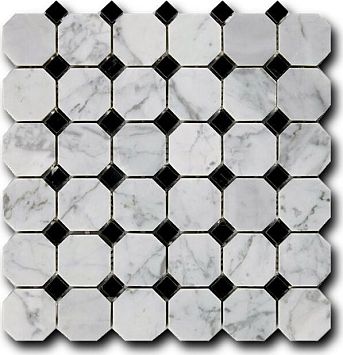 Мозаика Art&Natura Octagon Pattern MM Octagon-Bianco+Nero 30,5x30,5