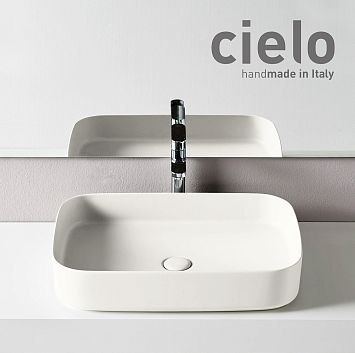 Cielo Shui Comfort Раковина 60х40xh12,5см для установки на столешницу, цвет Talco (белый матовый)