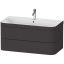 Duravit HAPPY D.2 PLUS Комплект мебели 975х490х468 мм, 2 ящ, с 1 отв для смес, в компл.с сиф и донным клап, раковина bi-color, цвет: Графит супермат