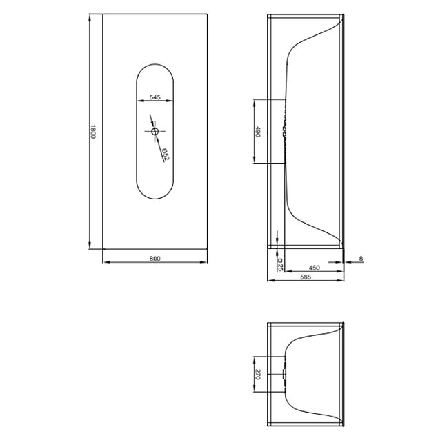 BETTE Lux Shape Каркас для ванны 3452 180x80см с панелью под слив, цвет/структура розовая тонкая матовая структура 818