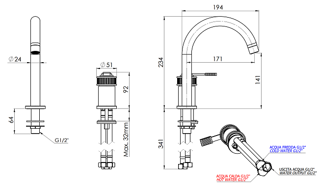 Смеситель для раковины Remer Atelier AL57