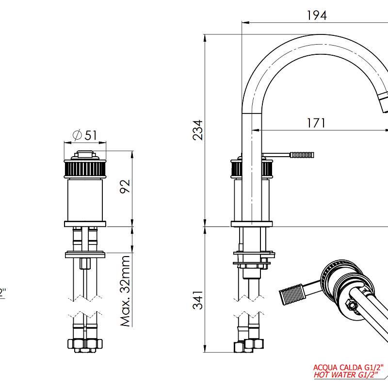 Смеситель для раковины Remer Atelier AL57