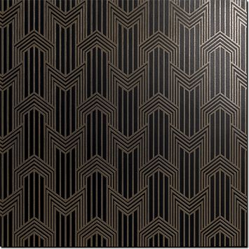 Керамогранит Petracers Swing Geometria Ottone Su Nero Matt 60x60