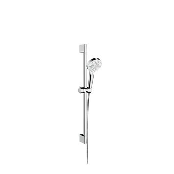 Душевой набор Hansgrohe Crometta Vario Unica: штанга 650mm, ручной душ, 2jet (Rain, IntenseRain), шланг, цвет: белый/хром