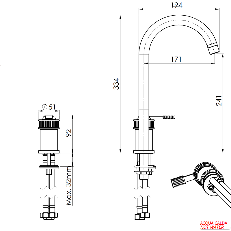 Смеситель для раковины Remer Atelier AL57LNO, черный матовый