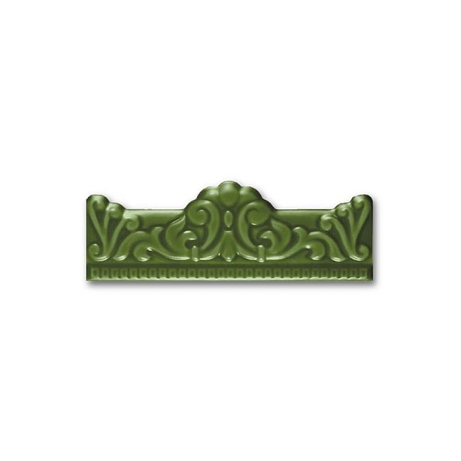 Керамическая плитка Ceramica Ribesalbes Zocalo Moldura Barroca Verde 5x20