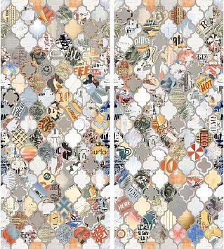 Керамогранит Ergon Pigmento Decori Pop Art (2 patterns random)  Natural Rett 120X278cm, 6,5mm