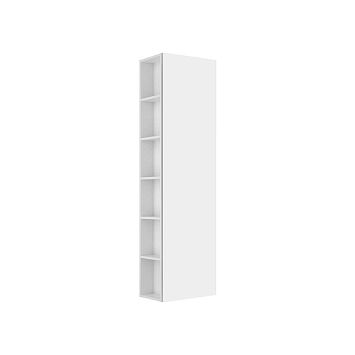 Keuco Plan Высокий шкаф-пенал 480 x 1750 x 300 мм, с 1 дверцей, петли справа,, корпус ламинированный матовый белый, фасад стекло белый глянцевый