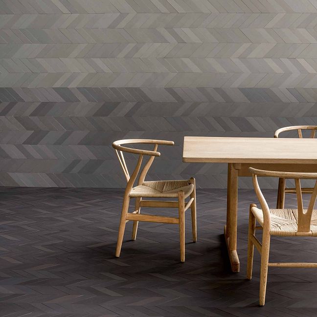 Керамогранит Mutina Mews Chevron Pigeon 5.5x19.6 см, серый