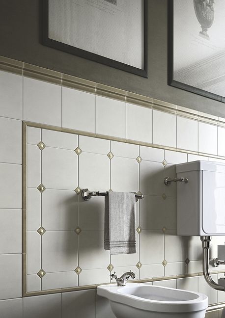 Бордюр Ceramiche Grazia Amarcord Diamantato Bianco Matt 3x20