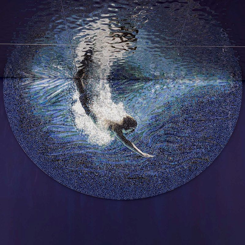 Художественное панно из стеклянной мозаики "Погружение" Art&Natura 300x150см, смальта