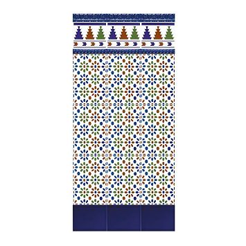 Керамическая плитка Ceramica Ribesalbes Zocalo Moldura Relieve Azul Valencia 5x20