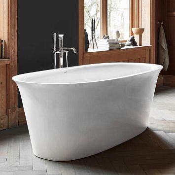 EXPO Duravit White Tulip Ванна отдельностоящая, бесшовная акриловая панель и рама, размер 160х80х48 см, обьем - 205 л, материал - акрил, цвет - белый, глянец, слив-перелив цвет - белый"