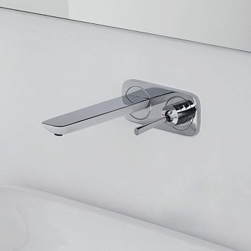 Смеситель для раковины Hansgrohe Pura Vida встраиваемый, излив 165, 225 мм, внешняя часть, цвет: Белый/Хром