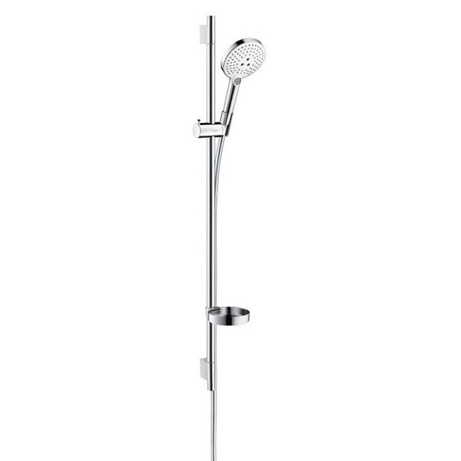 Душевой набор Hansgrohe Raindance Select S: штанга 90см., ручной душ 120, 3jet (Rain, RainAir, WhirlAir), мыльница, шланг, цвет: белый/хром