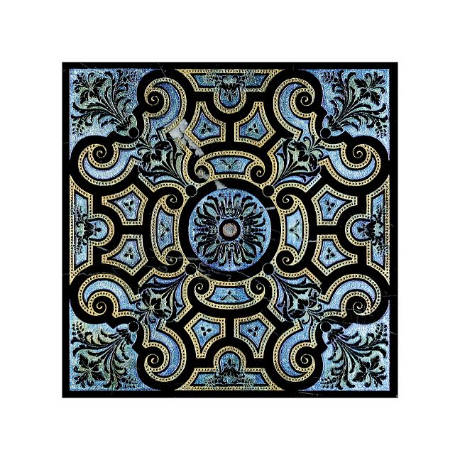 Мраморная плитка Akros Axioma Enia T Nero Marquinia Silver 40x40