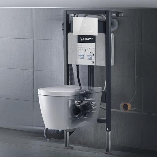 Duravit Me by Starck Унитаз подвесной Rimless, сочетается с SensoWash F 612000/612001, Durafix, с HygieneGlaze, цвет: белый