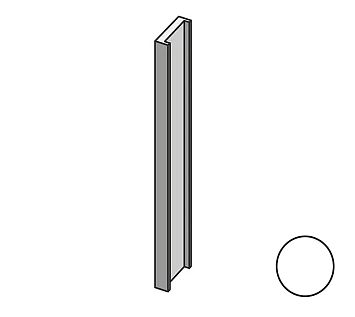 Mutina  Вертикальный профиль  Brac Profilo In Salice Bianco 12,5x300