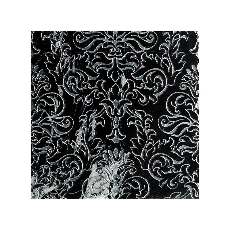 Мраморная плитка Akros Dogma Light Dhiasoma T Nero Marquinia Silver 30,5x30,5