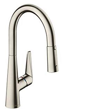 Смеситель для кухни Hansgrohe Talis M51 на 1 отв, поворотный излив: 21.3см с вытяжным душем, 2jet, h:18.5см, цвет: нержавейка