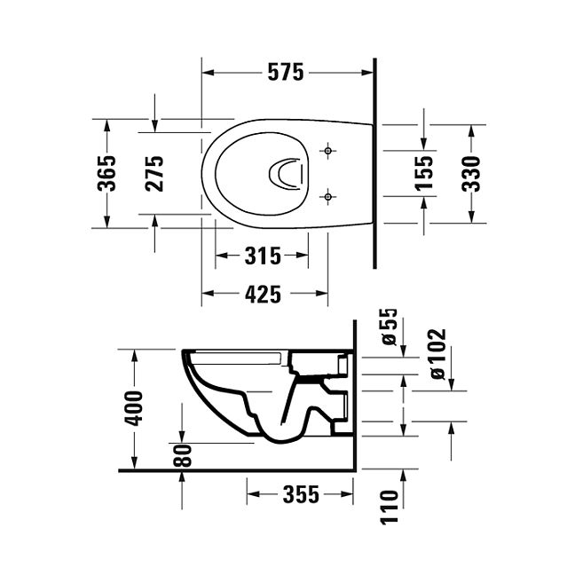 Duravit Architec Комплект унитаз подвесн 575х365 мм, 257209 + сиденье с микролифтом быстросъемное 006969, цвет: белый