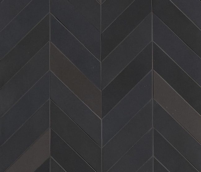 Керамогранит Mutina Mews Chevron Soot 5.5x19.6 см, черный