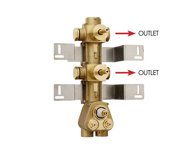 BOSSINI (2 OUTLETS) Скрытая часть для термостата HighFlow на 2 потребителя (установка вертикально/горизонтально)