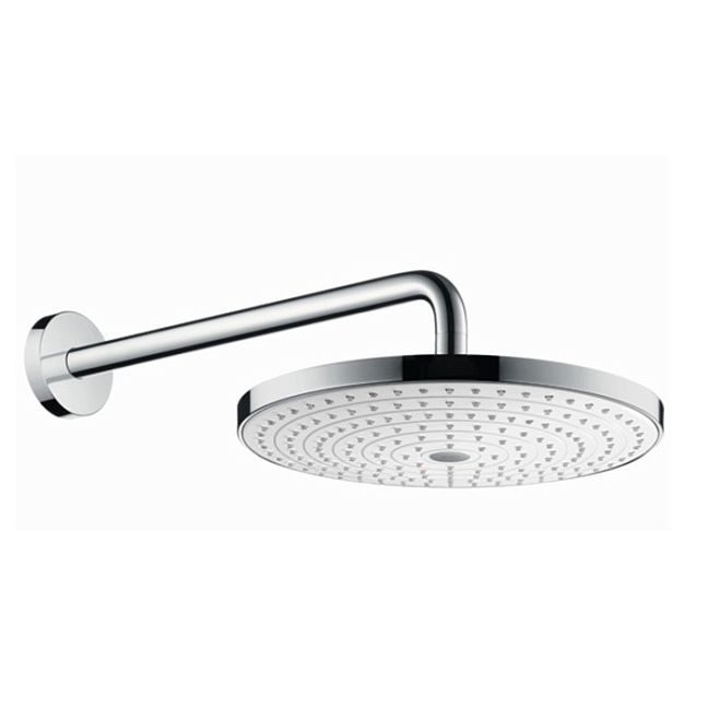 Верхний душ Hansgrohe Raindance Select S 300 2jet (RainAir, Rain), d300мм, с настенным держателем 390 мм, цвет: белый/хром