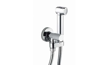 BOSSINI (ALEXA BRASS) Гигиенический душ с клапаном подачи, запорным вентилем, шланговым подсоединением и держателем, хром (030)