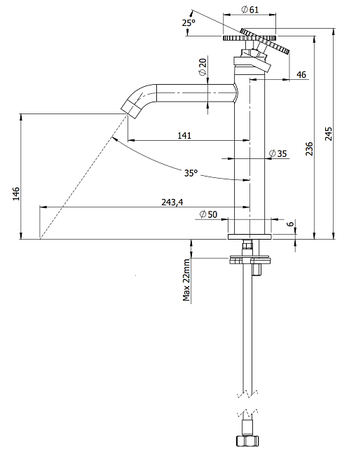 Смеситель для раковины Remer Chrono CH12A