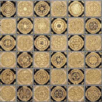 Мраморная плитка Akros Decorative Art Aquileia Travertino Classico - Gold Nero Marquinia - Gold 30,5x30,5