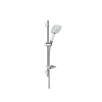 Душевой гарнитур Hansgrohe Raindance Select E 120, с ручным душем и мыльницей, 71,8см, цвет: хром/белый