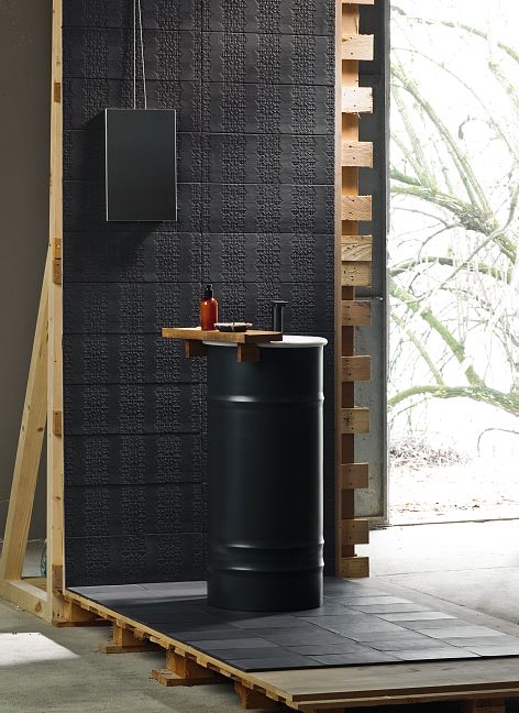 Керамогранит Mutina Bas Relief Patchwork Relief Nero Matt 18x54