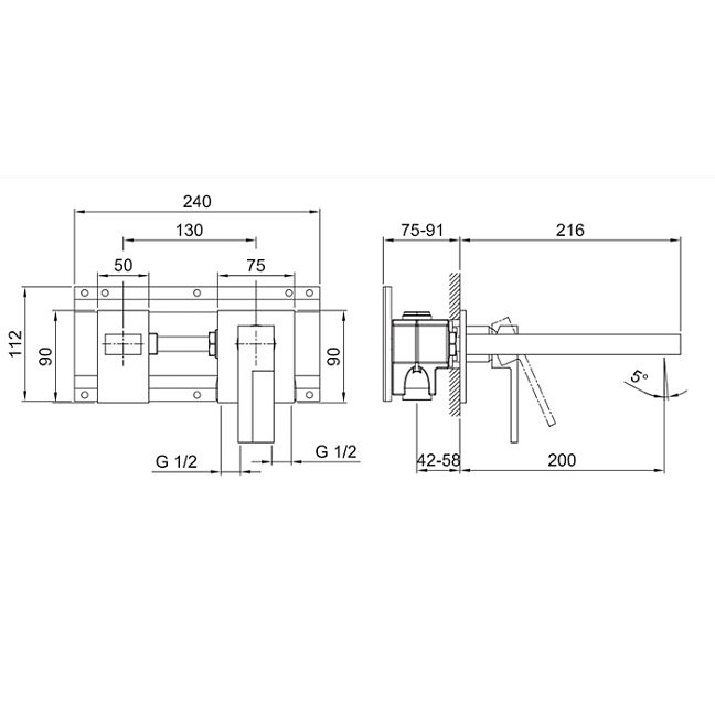 Fantini Внутренняя часть смесителя для раковины 2200D013A, 1/2