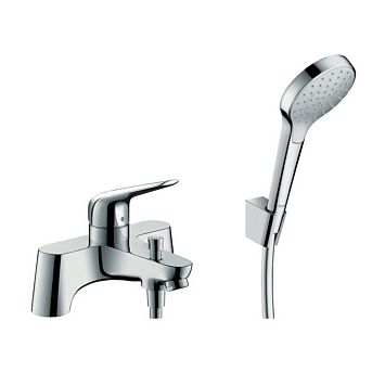 Смеситель на край ванны Hansgrohe Novus, с переключателем и ручным душем Croma Select 1jet, хром