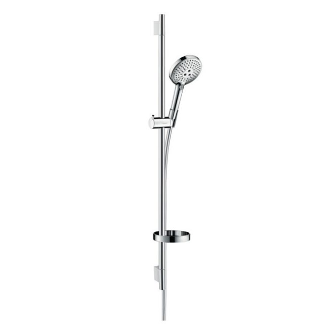 Душевой набор Hansgrohe Raindance Select S: штанга 90см., ручной душ 120, 3jet (Rain, RainAir, WhirlAir), EcoSmart, мыльница, шланг, цвет: хром